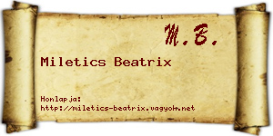 Miletics Beatrix névjegykártya