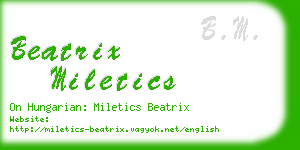 beatrix miletics business card